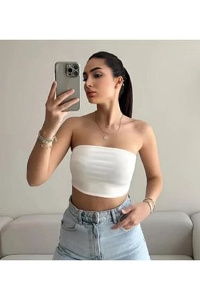 نیم تنه سفید زنانه لیکرا HASREYA - کد 837397098