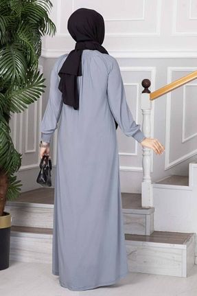 کلاه و ابایا طوسی زنانه بافتنی Brs - کد 837366222