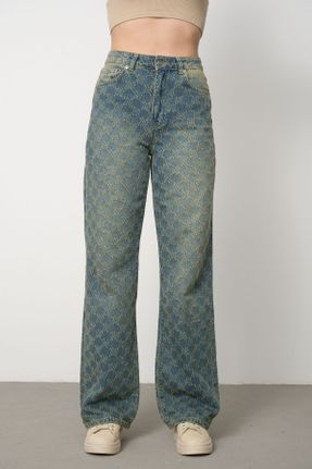 شلوار جین آبی زنانه پاچه لوله ای فاق بلند کد 825436905
