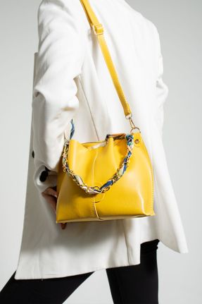 کیف دوشی زرد زنانه چرم مصنوعی کد 775551171