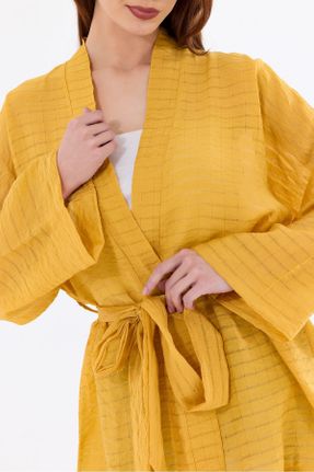 کیمونو زرد زنانه پنبه (نخی) بافتنی کد 829695333