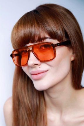 عینک آفتابی نارنجی زنانه 52 UV400 بیضی کد 469344872