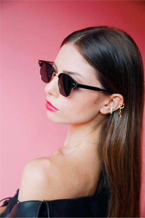 عینک آفتابی مشکی زنانه 48 UV400 فلزی بیضی کد 371335049
