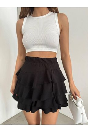 دامن مشکی زنانه مخلوط ویسکون Oyer Moda - کد 821223649