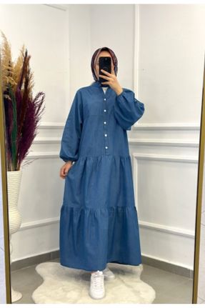 لباس آبی زنانه اورسایز بافتنی کد 837447232