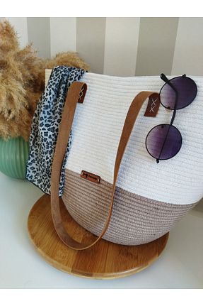 کیف ساحلی سفید زنانه پارچه ای Yektayla - کد 335847795