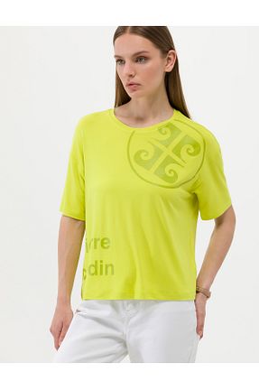 تیشرت سبز زنانه یقه دوچرخه Pierre Cardin - کد 833044557