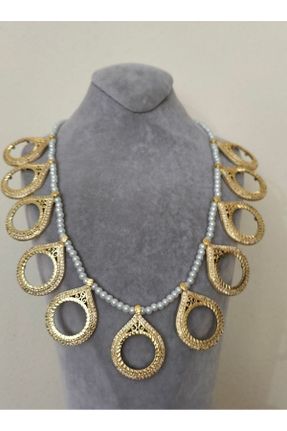 گردنبند جواهر طلائی زنانه برنز کد 837525363