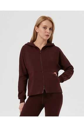 سوئیشرت قهوه ای زنانه ساده Ayma Active - کد 786943479