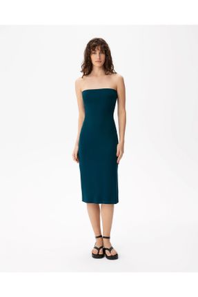 لباس آبی زنانه بافت ویسکون استراپلز بیسیک کد 820262629