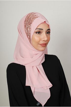 روسری صورتی شیفون Yasmin S