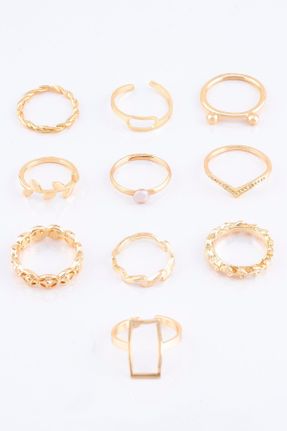 انگشتر جواهر طلائی زنانه استیل ضد زنگ کد 221688114