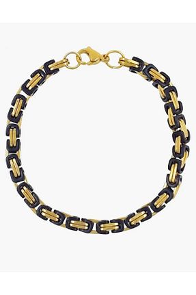 دستبند استیل (فولاد) طلائی مردانه استیل ضد زنگ AKSESUARIM - کد 837344886
