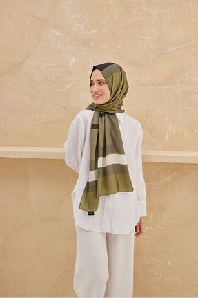 شال خاکی زنانه کرپ Cardion - کد 744723386