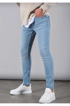 شلوار جین آبی مردانه پاچه تنگ پنبه (نخی) اسلیم پوشاک ورزشی استاندارد کد 820922690