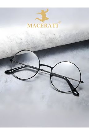 عینک محافظ نور آبی مشکی زنانه 53 شیشه UV400 فلزی کد 710077584