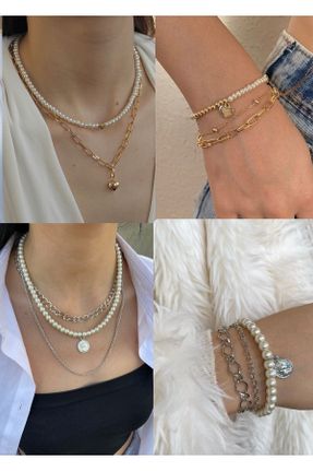 گردنبند جواهر طلائی زنانه برنز کد 795551872