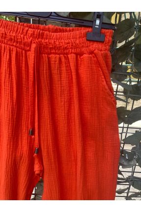 شلوار نارنجی زنانه بلند فاق نرمال کد 834899831