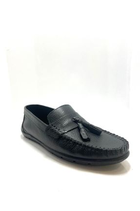 کفش لوفر مشکی مردانه چرم طبیعی پاشنه کوتاه ( 4 - 1 cm ) کد 824690314