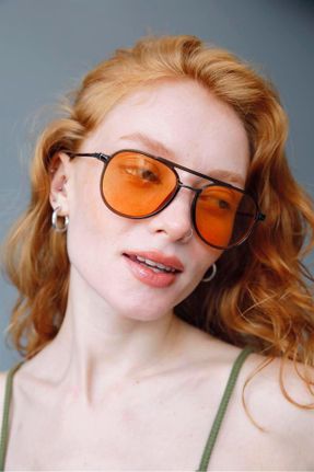عینک آفتابی نارنجی زنانه 49 UV400 بیضی کد 736137679