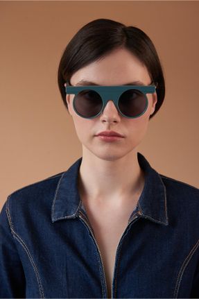 عینک آفتابی مشکی زنانه 46 UV400 گرد کد 315556299
