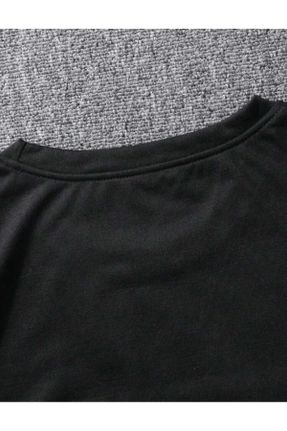 تی شرت مشکی زنانه اورسایز یقه گرد پنبه - پلی استر تکی کد 837564873