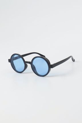 عینک آفتابی آبی زنانه 52 UV400 سایه روشن گرد کد 775000812