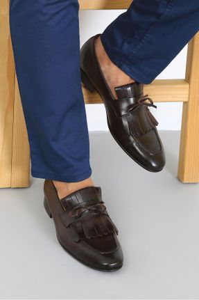 کفش کلاسیک قهوه ای مردانه جیر پاشنه کوتاه ( 4 - 1 cm ) پاشنه ساده کد 110377610
