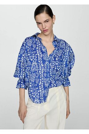 پیراهن آبی زنانه رگولار MANGO - کد 822181823
