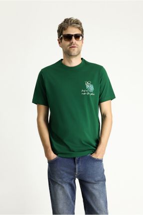 تی شرت سبز مردانه رگولار یقه گرد کد 834864105