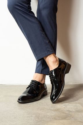 کفش کلاسیک مشکی مردانه چرم لاکی پاشنه کوتاه ( 4 - 1 cm ) پاشنه ساده کد 816498279