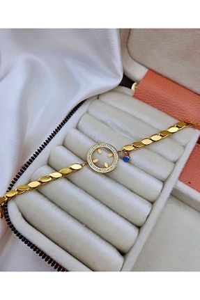 دستبند استیل (فولاد) طلائی زنانه استیل (فولاد) Feride - کد 836391703