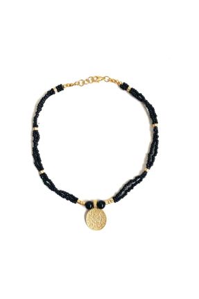 گردنبند جواهر مشکی زنانه روکش طلا کد 95218694