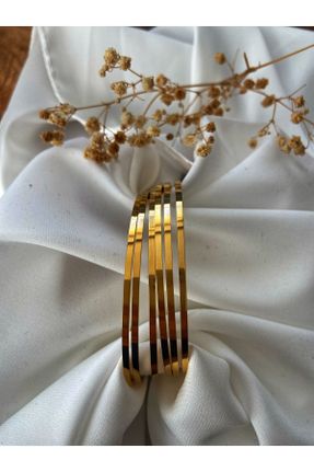 دستبند استیل طلائی زنانه فولاد ( استیل ) کد 767297270