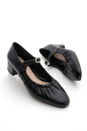 کفش پاشنه بلند کلاسیک مشکی زنانه پاشنه متوسط ( 5 - 9 cm ) پاشنه ضخیم پلی اورتان کد 812364035