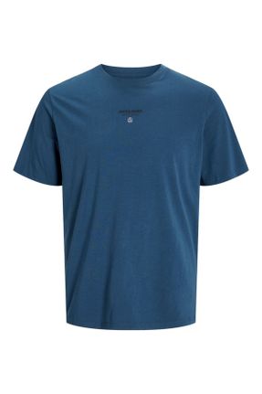 تی شرت آبی مردانه یقه گرد رگولار تکی کد 814669352