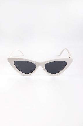 عینک آفتابی سفید زنانه 50 UV400 مات گربه ای کد 346485001