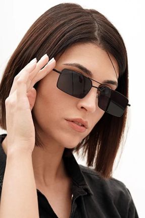 عینک آفتابی آبی زنانه 50 UV400 فلزی سایه روشن مستطیل کد 341621901