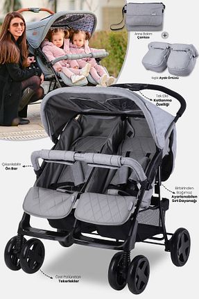 کالسکه کودک دوقلو طوسی 9 - 36 kg LORELLİ - کد 708812198