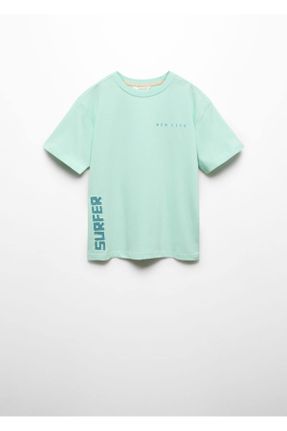 تی شرت سبز بچه گانه رگولار یقه خدمه کد 824219997