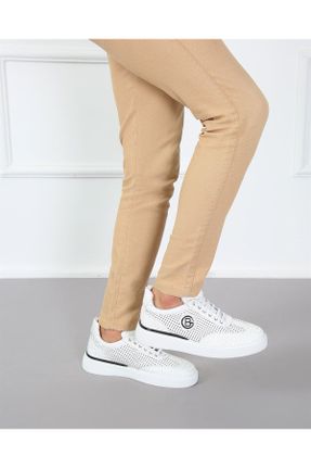 کفش اسنیکر سفید مردانه چرم طبیعی چرم طبیعی کد 286489305