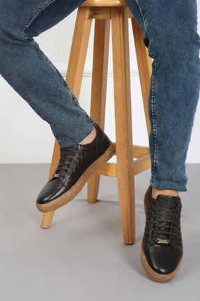 کفش کژوال مشکی مردانه چرم طبیعی پاشنه متوسط ( 5 - 9 cm ) پاشنه ساده کد 286568194