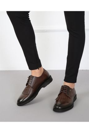 کفش کلاسیک قهوه ای مردانه چرم طبیعی پاشنه کوتاه ( 4 - 1 cm ) پاشنه ساده کد 223726588