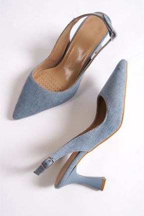 کفش پاشنه بلند کلاسیک آبی زنانه چرم مصنوعی پاشنه ضخیم پاشنه متوسط ( 5 - 9 cm ) کد 734002975