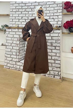 ترنچکت قهوه ای زنانه پلی استر Vibeys Collection - کد 722286350