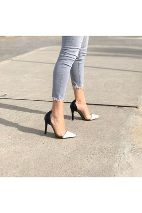 کفش مجلسی سفید زنانه جیر پاشنه بلند ( +10 cm) پاشنه نازک کد 263652352