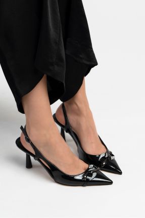 کفش پاشنه بلند کلاسیک مشکی زنانه چرم لاکی پاشنه نازک پاشنه متوسط ( 5 - 9 cm ) کد 834894852