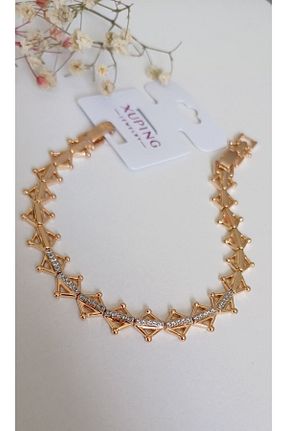 دستبند استیل (فولاد) طلائی زنانه استیل ضد زنگ Feride - کد 835982665