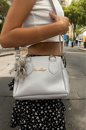 کیف دوشی طوسی زنانه چرم مصنوعی Labarna - کد 837660793
