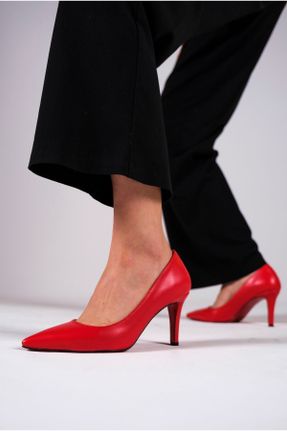 کفش استایلتو قرمز پاشنه نازک پاشنه متوسط ( 5 - 9 cm ) کد 676906544